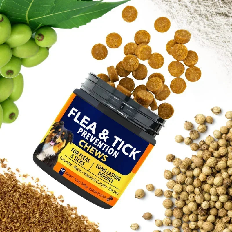 2025 Chews Dog Repellent Chewable Tablets Suit For The Dog Over 25lbs Contains Flaxseed And Vitamin Complex
