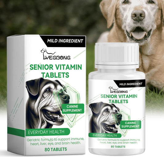 80 Tablets Senior Dog Multivitamins – Essential Nutritional Supplement for PET Canine Health and Vitality